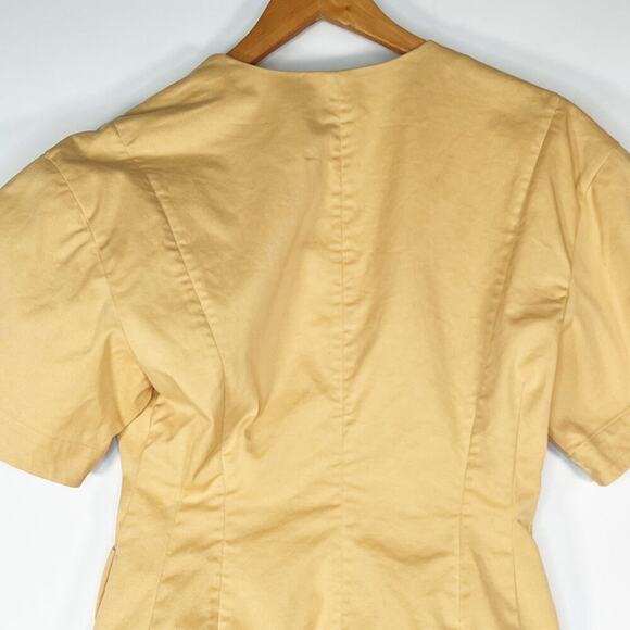 & Other Stories Fitted Button Wrap Mini Dress Dusty Yellow NWOT - Picture 9 of 13